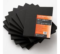 OFITURIA Panneau de Mousse Noir A4 (21x29.7 cm) Pack 12 u, Plaque de Polystyrène Expansé Léger et Rigide, Foamboard Polyvalent Facile à Couper, Idéal pour Bricolage et Maquettes, 5 mm