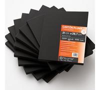 OFITURIA Panneau de Mousse Noir A4 Adhésif (21x29.7 cm) Pack 6 u, Plaque de Polystyrène Expansé Léger et Rigide, Foamboard Polyvalent Facile à Couper, Idéal pour Bricolage et Maquettes, 5 mm
