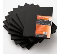 OFITURIA Panneau de Mousse Noir Adhésif 50x70 cm Pack 2 u, Plaque de Polystyrène Expansé Léger et Rigide, Foamboard Polyvalent Facile à Couper, Idéal pour Bricolage, Maquettes et Expositions, 5 mm
