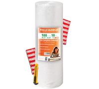 OFITURIA Papier Bulles Emballage 100cm x 10m - Kit Complet avec Cutter + 12 Étiquettes “FRAGILE” - kit déménagement complet, papier bulles pour emballage colis