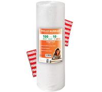 OFITURIA Papier Bulles Emballage 100cm x 10m - Pack Fragile avec 12 Étiquettes “FRAGILE” - idéal pour emballage colis, papier bulle déménagement, bubble wrap