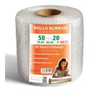 OFITURIA Papier Bulles Emballage 50cm x 20m - Kit de Base Rouleau Film Bulles Transparent pour Protection Colis - Papier Bulle Résistant Réutilisable Maison et Expéditions