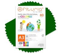 OFITURIA Papier Couleur A3 80g, 250 Feuilles - Loisirs Créatifs, Imprimante, Origami, Scrapbooking, École (Vert Oscuro, 250h)