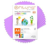 OFITURIA Papier Couleur A4 80g, 100 Feuilles - Loisirs Créatifs, Imprimante, Origami, Scrapbooking, École (Lilas, 100h)