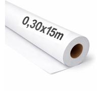 OFITURIA Papier Kraft Blanc - Rouleau 0,30x15m - 6 Rouleaux - Papier cadeau et d’emballage pour colis, DIY et déménagement; résistant, facile à couper, idéal pour loisirs créatifs