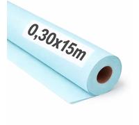 OFITURIA Papier Kraft Bleu pastel - Rouleau 0,30x15m - 3 Rouleaux - Papier cadeau et d’emballage pour colis, DIY et déménagement; résistant, facile à couper, idéal pour loisirs créatifs