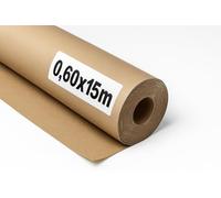 OFITURIA Papier Kraft Brun 70 g/m² - 0,60×15 m - Lot de 3 Rouleaux - Emballage, DIY & Décoration - Résistant déchirure - Compatible Acrylique & Huile