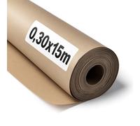 OFITURIA Papier Kraft Brun Naturel 70 g/m² - Rouleau 0,30×15 m - Lot de 6 Rouleaux - Papier recyclable pour Emballage, Loisirs créatifs et Décoration - Compatible Peinture Acrylique et Huile