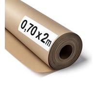 OFITURIA Papier Kraft Brun Naturel 70 g/m² - Rouleau 0,70×2 m - Lot de 6 Rouleaux - Papier recyclable pour Emballage, Loisirs créatifs et Décoration - Compatible Peinture Acrylique et Huile