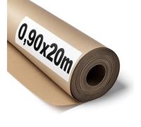 OFITURIA Papier Kraft Brun Naturel 70 g/m² - Rouleau 0,90×20 m - Lot de 3 Rouleaux - Papier recyclable pour Emballage, Loisirs créatifs et Décoration - Compatible Peinture Acrylique et Huile