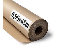 OFITURIA Papier Kraft Brun Naturel 70 g/m² - Rouleau 0,90×45 m - Lot de 6 Rouleaux - Papier recyclable pour Emballage, Loisirs créatifs et Décoration - Compatible Peinture Acrylique et Huile