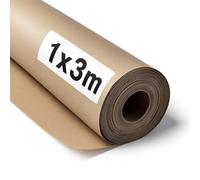 OFITURIA Papier Kraft Brun Naturel 70 g/m² - Rouleau 1×3 m - 1 Rouleau - Papier recyclable pour Emballage, Loisirs créatifs et Décoration - Compatible Peinture Acrylique et Huile