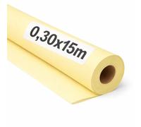 OFITURIA Papier Kraft Jaune pastel - Rouleau 0,30x15m - 3 Rouleaux - Papier cadeau et d’emballage pour colis, DIY et déménagement; résistant, facile à couper, idéal pour loisirs créatifs