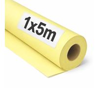 OFITURIA Papier Kraft Jaune pastel - Rouleau 1x5m - 1 Rouleau - Papier cadeau et d’emballage pour colis, DIY et déménagement; résistant, facile à couper, idéal pour loisirs créatifs