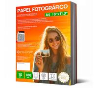 OFITURIA Papier Photo A4 Brillant - Haute Résolution, Séchage Instantané, 180 g/m², Compatible avec Imprimantes Jet d’Encre - 10 feuilles