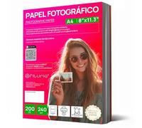 OFITURIA Papier Photo A4 Brillant - Haute Résolution, Séchage Instantané, 240 g/m², Compatible avec Imprimantes Jet d’Encre - 200 feuilles