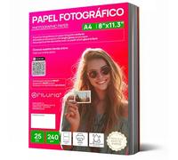 OFITURIA Papier Photo A4 Brillant - Haute Résolution, Séchage Instantané, 240 g/m², Compatible avec Imprimantes Jet d’Encre - 25 feuilles