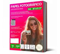 OFITURIA Papier Photo A4 Brillant - Haute Résolution, Séchage Instantané, 240 g/m², Compatible avec Imprimantes Jet d’Encre - 10 feuilles