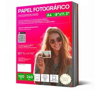 OFITURIA Papier Photo A4 Brillant - Haute Résolution, Séchage Instantané, 240 g/m², Compatible avec Imprimantes Jet d’Encre - 100 feuilles