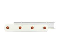 OFITURIA Perchero de Pared Colgador de Ropa Metálico Color Blanco con 4 Colgadores de Madera de Haya