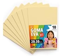 OFITURIA Plaques de Mousse EVA Colorées pour Loisirs Créatifs, École, Activités Manuelles, Scrapbooking et Décoration 20x30cm(Crème, 10 pcs)