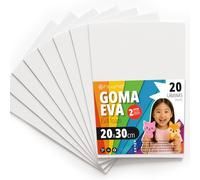 OFITURIA Plaques de Mousse EVA Colorées pour Loisirs Créatifs, École, Activités Manuelles, Scrapbooking et Décoration 20x30cm(Blanc, 20 pcs)