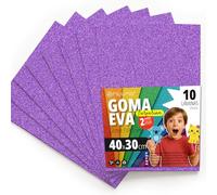 OFITURIA Plaques de Mousse Pailletée pour Découpage, Projets Créatifs, DIY, Activités Artistiques et Scrapbooking 40x30cm (Violet Pailleté, 10 pcs)