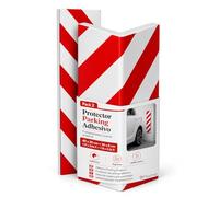 OFITURIA Protection Angle Garage Adhésive Pack 2 40x20+36x8 cm Blanc/Rouge, Protection Poteau Garage, Mousse Antichoc, Protection Murale (Pack 2 unités, 40x20+36x8 cm, Blanc/Rouge)