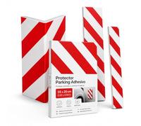 OFITURIA Protection Angle Garage Adhésive Pack 4 40x20+25x20+50x10+36x8 cm Blanc/Rouge, Protection Poteau Garage, Mousse Antichoc (Pack 4 unités, Set Mixte, Blanc/Rouge)