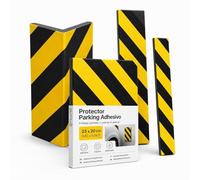 OFITURIA Protection Angle Garage Adhésive Pack 4 40x20+25x20+50x10+36x8 cm Noir/Jaune, Protection Poteau Garage, Mousse Antichoc (Pack 4 unités, Set Mixte, Noir/Jaune)
