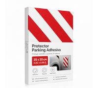 OFITURIA Protection Garage Adhésive Droite 25x20 cm Blanc/Rouge, Protection Murale Garage, Mousse Protection Garage, Protection Voiture Mur (1 unité, 25x20 cm, Blanc/Rouge)