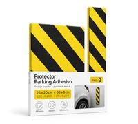 OFITURIA Protection Garage Adhésive Pack 2 25x20+36x8 cm Noir/Jaune, Protection Portière Voiture, Mousse Protection Garage, Protection Murale (Pack 2 unités, 25x20+36x8 cm, Noir/Jaune)