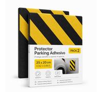 OFITURIA Protection Garage Adhésive Pack 2 25x20 cm Noir/Jaune, Protection Murale Garage, Mousse Protection Garage, Protection Voiture Mur (Pack 2 unités, 25x20 cm, Noir/Jaune)
