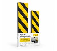 OFITURIA Protection Garage Adhésive Pack 2 50x10+36x8 cm Noir/Jaune, Protection Porte Voiture, Mousse Garage, Protection Murale Antichoc (Pack 2 unités, 50x10+36x8 cm, Noir/Jaune)