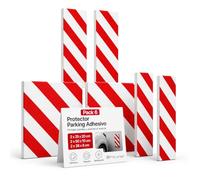 OFITURIA Protection Garage Adhésive Pack 6 25x20+50x10+36x8 cm Blanc/Rouge, Protection Murale Garage, Protection Portière Voiture, Mousse Garage (Pack 6 unités, Set Mixte, Blanc/Rouge)