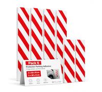 OFITURIA Protection Garage Adhésive Pack 6 50x10+36x8 cm Blanc/Rouge, Protection Porte Voiture, Mousse Garage, Protection Murale Antichoc (Pack 6 unités, 50x10+36x8 cm, Blanc/Rouge)