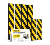 OFITURIA Protection Garage Adhésive Pack 6 50x10+36x8 cm Noir/Jaune, Protection Porte Voiture, Mousse Garage, Protection Murale Antichoc (Pack 6 unités, 50x10+36x8 cm, Noir/Jaune)
