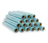 OFITURIA Rollo Film Elástico de Plástico Estirable Transparente 70% Reciclado, 50 cm Extensible 300 m, Largo Protector de Embalaje Industrial Resistente para Embalar y Paletizar, 18 Rollos, COM0412