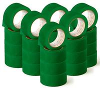 OFITURIA Ruban adhésif, couleur verte, ruban pour emballer et organiser vos boîtes et envois, sceau de différentes couleurs vives 66 mt x 48 mm (24 unité - vert)