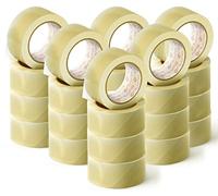 OFITURIA Ruban d'emballage transparent pour emballer des boîtes en carton pour l'expédition et le déménagement. Joint pour un emballage sûr et résistant (36mmx 60m - Transparente, 24 Rollos)