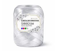 Ofituria Ruban Satin Argent 5 mm x 20 m, Bobine Ruban satin pour nœuds et Emballage cadeau, Ruban tissu décoratif pour Mariage, Anniversaire, Couture et Loisirs Créatifs (1 Pack, 1 Ud)
