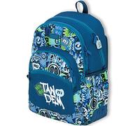 OFITURIA Sac à dos d'école pour garçon, sac à dos adaptable au chariot, grande capacité et double fermeture éclair, sac à dos avec pochette pour ordinateur portable, avec poche avant (PIK)