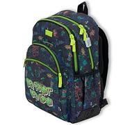 OFITURIA Sac à dos d'école pour garçon, sac à dos adaptable au chariot, grande capacité et double fermeture éclair, sac à dos avec pochette pour ordinateur portable, avec poche avant (PAINT)