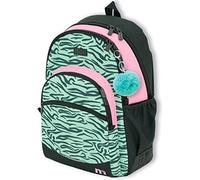 OFITURIA Sac à dos scolaire pour fille, sac à dos adaptable au chariot, grande capacité et double fermeture éclair, sac à dos avec pochette pour ordinateur portable, avec poche avant (TRIBE)