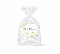 Ofituria Sachets Cellophane Transparents 10 x 15 cm, Sachet biscuit Transparent pour cookies et douceurs - Emballage alimentaire Transparent pour Boutique, Loisirs Créatifs, 1 Pack (100 Sacs)