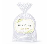 Ofituria Sachets Cellophane Transparents 18 x 25 cm, Grand Sachet Transparent pour livres et Petites bouteilles - Emballage cadeau Transparent pour Boutique et Événements, 1 Pack (100 Sacs)