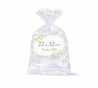 Ofituria Sachets Cellophane Transparents 22 x 32 cm, Grand Sachet Transparent pour boîtes et kit spa - Sachets cadeaux pour Boutique et présentations élégantes, 1 Pack (100 Sacs)