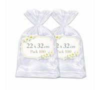Ofituria Sachets Cellophane Transparents 22 x 32 cm, Grand Sachet Transparent pour boîtes et kit spa - Sachets cadeaux pour Boutique et présentations élégantes, 2 Packs (200 Sacs)