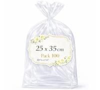 Ofituria Sachets Cellophane Transparents 25 x 35 cm, Grand Sachet Transparent pour vêtements et coffrets - Emballage Transparent pour Boutique, Loisirs Créatifs, 1 Pack (100 Sacs)