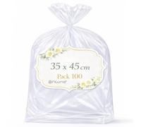 Ofituria Sachets Cellophane Transparents 35 x 45 cm, Sachet cellophane Grand Format pour paniers cadeaux et Noël - Emballage Transparent pro pour Boutique, 1 Pack (100 Sacs)
